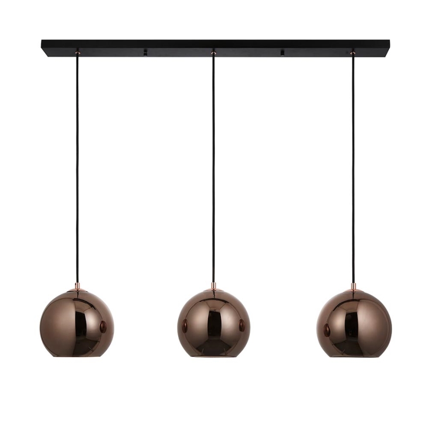 Endon 102929 - Chandelier on a string BOLI 3xE27/10W/230V black/smoky brown