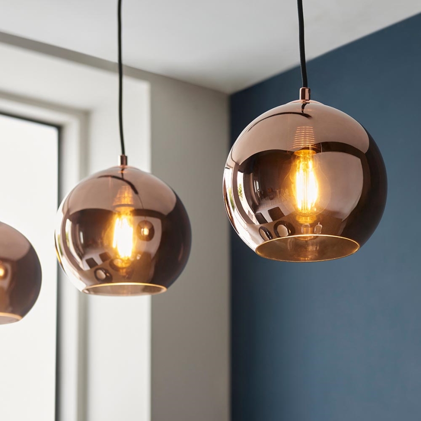 Endon 102929 - Chandelier on a string BOLI 3xE27/10W/230V black/smoky brown