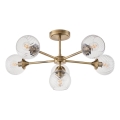 Endon 103171 - Chandelier on a pole ALLEGRA 6xE14/7W/230V brass/clear