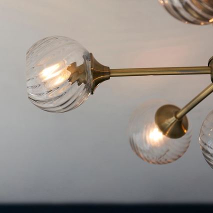 Endon 103171 - Chandelier on a pole ALLEGRA 6xE14/7W/230V brass/clear