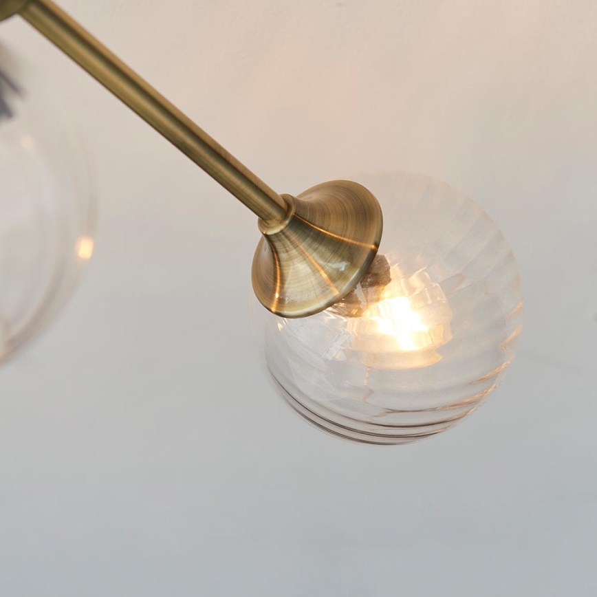 Endon 103171 - Chandelier on a pole ALLEGRA 6xE14/7W/230V brass/clear