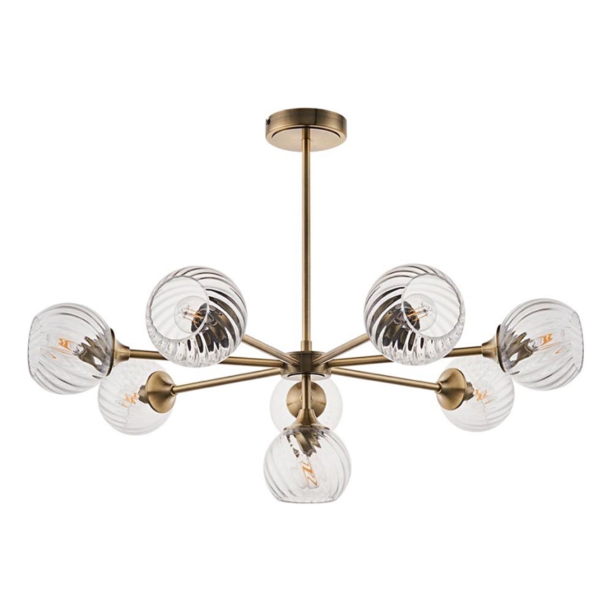 Endon 103172 - Chandelier on a pole ALLEGRA 8xE14/7W/230V brass/clear