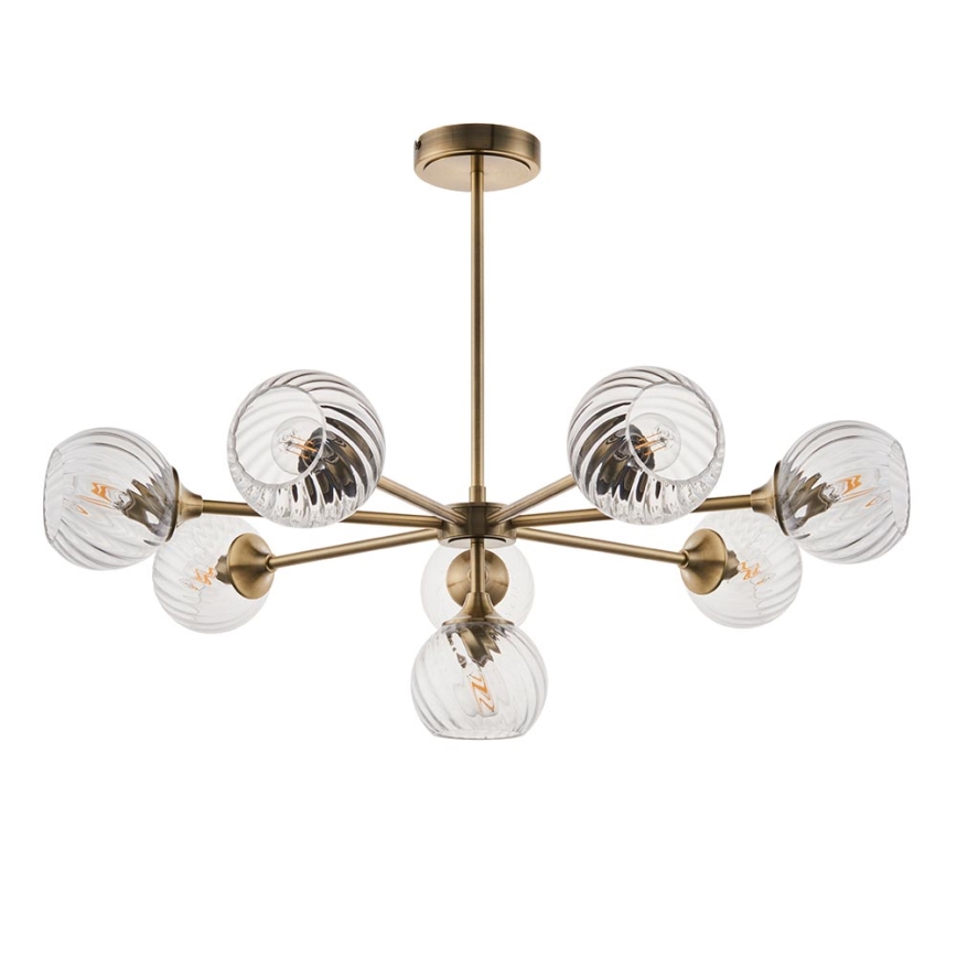 Endon 103172 - Chandelier on a pole ALLEGRA 8xE14/7W/230V brass/clear