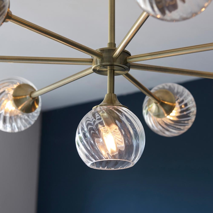 Endon 103172 - Chandelier on a pole ALLEGRA 8xE14/7W/230V brass/clear