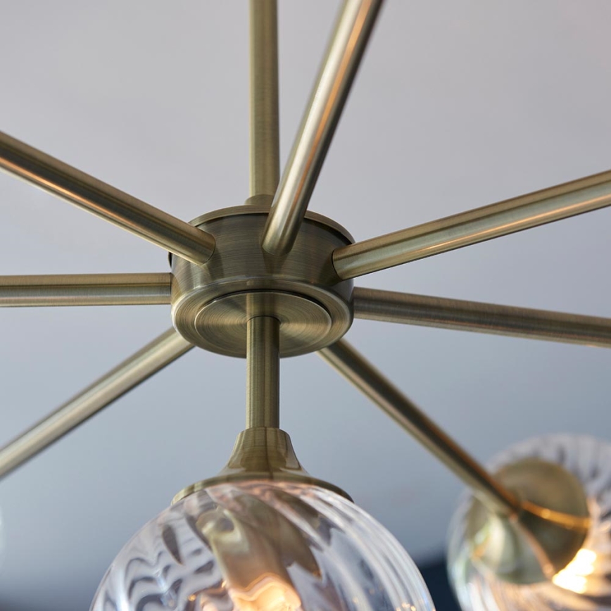 Endon 103172 - Chandelier on a pole ALLEGRA 8xE14/7W/230V brass/clear
