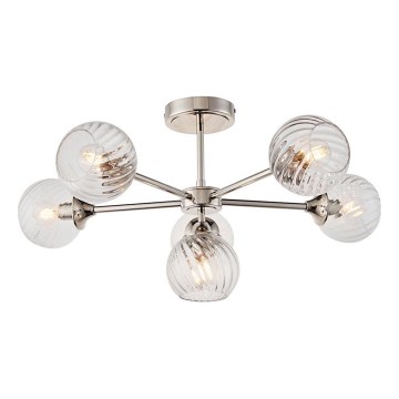 Endon 104050 - Chandelier on a pole ALLEGRA 6xE14/7W/230V shiny chrome/clear