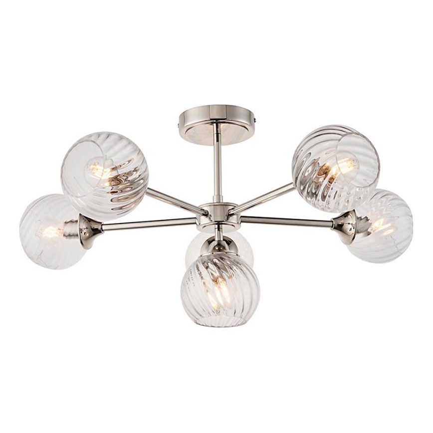 Endon 104050 - Chandelier on a pole ALLEGRA 6xE14/7W/230V shiny chrome/clear