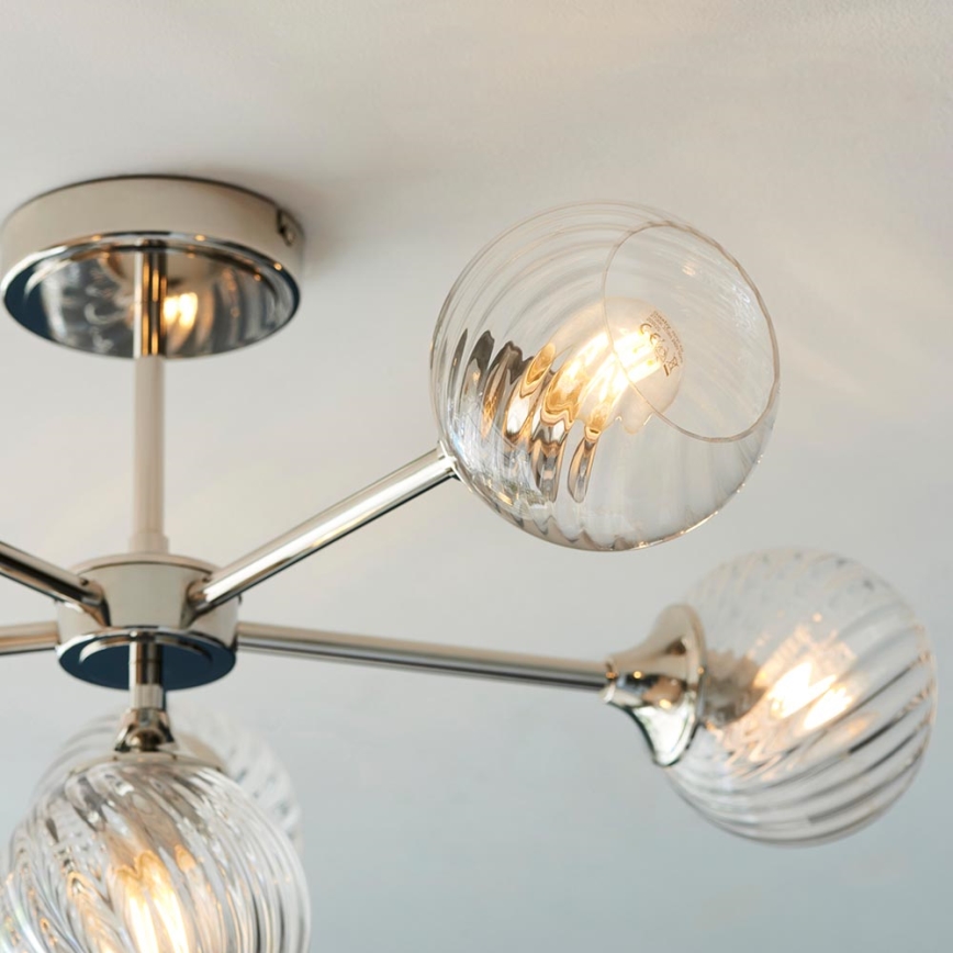 Endon 104050 - Chandelier on a pole ALLEGRA 6xE14/7W/230V shiny chrome/clear