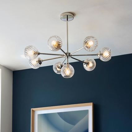 Endon 104051 - ALLEGRA Rod Chandelier 8xE14/7W/230V Polished Chrome