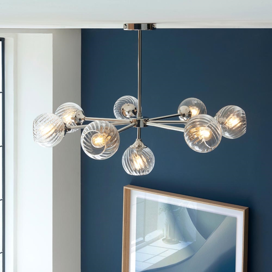 Endon 104051 - ALLEGRA Rod Chandelier 8xE14/7W/230V Polished Chrome