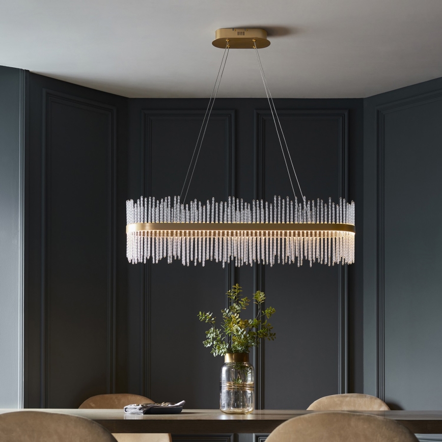 Endon 104082 - ADRIEL dimmable LED pendant on cable, 47W/230V, 3000K, gold/clear