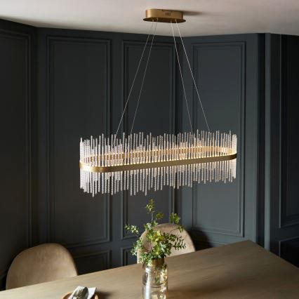 Endon 104082 - ADRIEL dimmable LED pendant on cable, 47W/230V, 3000K, gold/clear