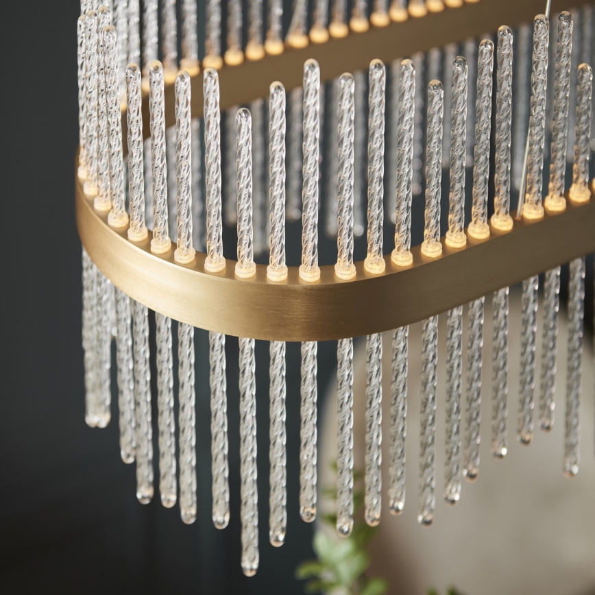 Endon 104082 - ADRIEL dimmable LED pendant on cable, 47W/230V, 3000K, gold/clear