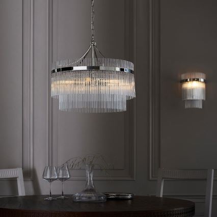 Endon 104112 - Chain-hung chandelier MARIETTA 5xE14/7W/230V polished chrome/clear