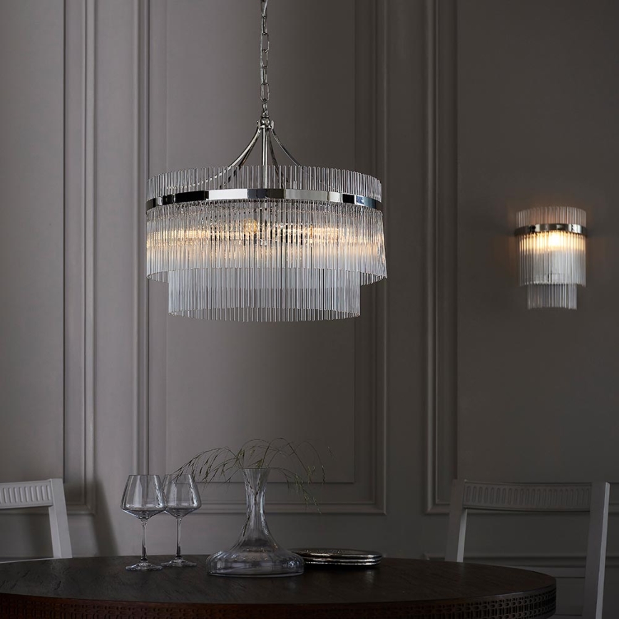Endon 104112 - Chain-hung chandelier MARIETTA 5xE14/7W/230V polished chrome/clear