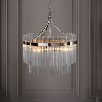 Endon 104112 - Chain-hung chandelier MARIETTA 5xE14/7W/230V polished chrome/clear