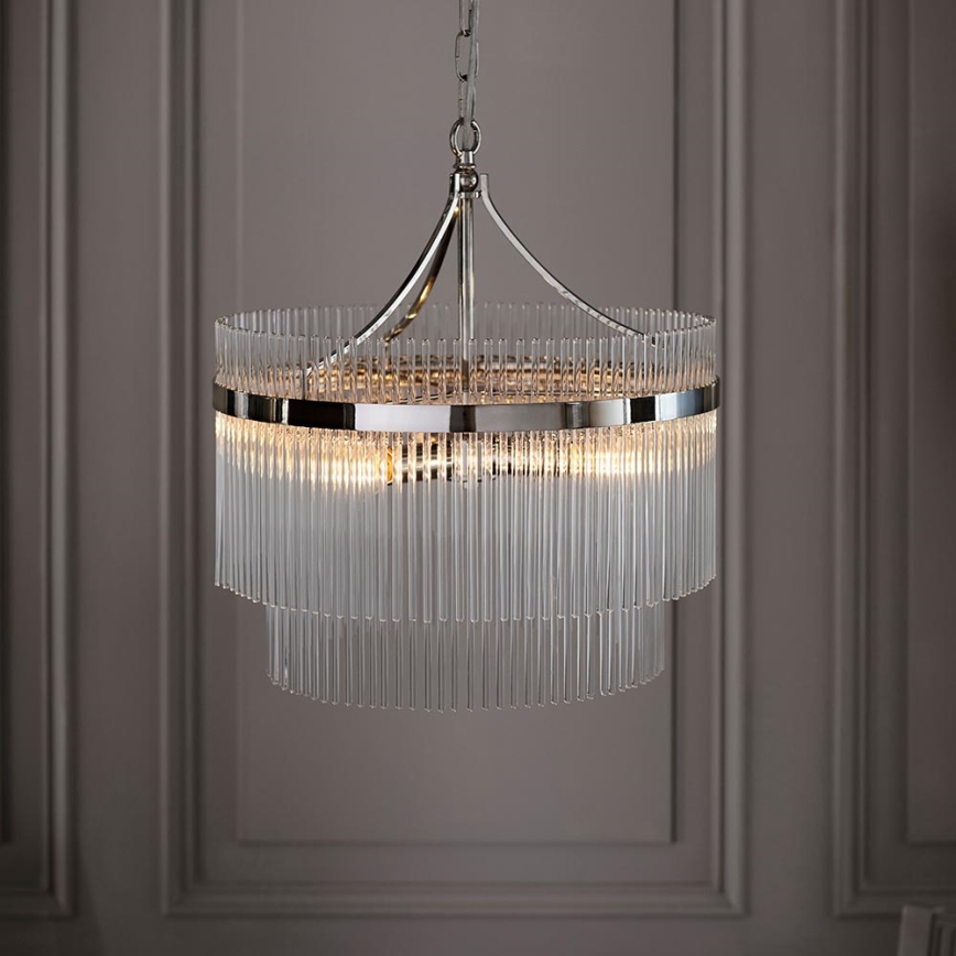 Endon 104112 - Chain-hung chandelier MARIETTA 5xE14/7W/230V polished chrome/clear