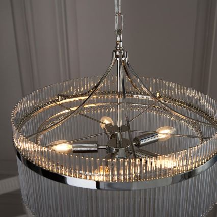 Endon 104112 - Chain-hung chandelier MARIETTA 5xE14/7W/230V polished chrome/clear