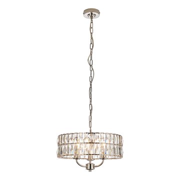 Endon 104466 - Chandelier on a chain CLIFTON 3xE14/6W/230V shiny chrome/clear d. 38,5 cm