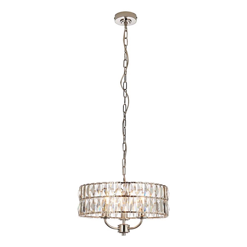 Endon 104466 - Chandelier on a chain CLIFTON 3xE14/6W/230V shiny chrome/clear d. 38,5 cm