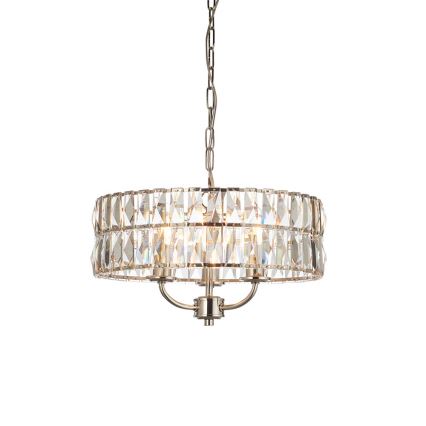 Endon 104466 - Chandelier on a chain CLIFTON 3xE14/6W/230V shiny chrome/clear d. 38,5 cm