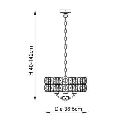 Endon 104466 - Chandelier on a chain CLIFTON 3xE14/6W/230V shiny chrome/clear d. 38,5 cm