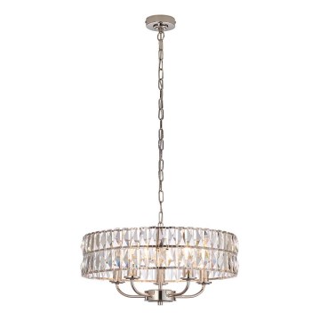 Endon 104467 - Chandelier on a chain CLIFTON 5xE14/6W/230V shiny chrome/clear