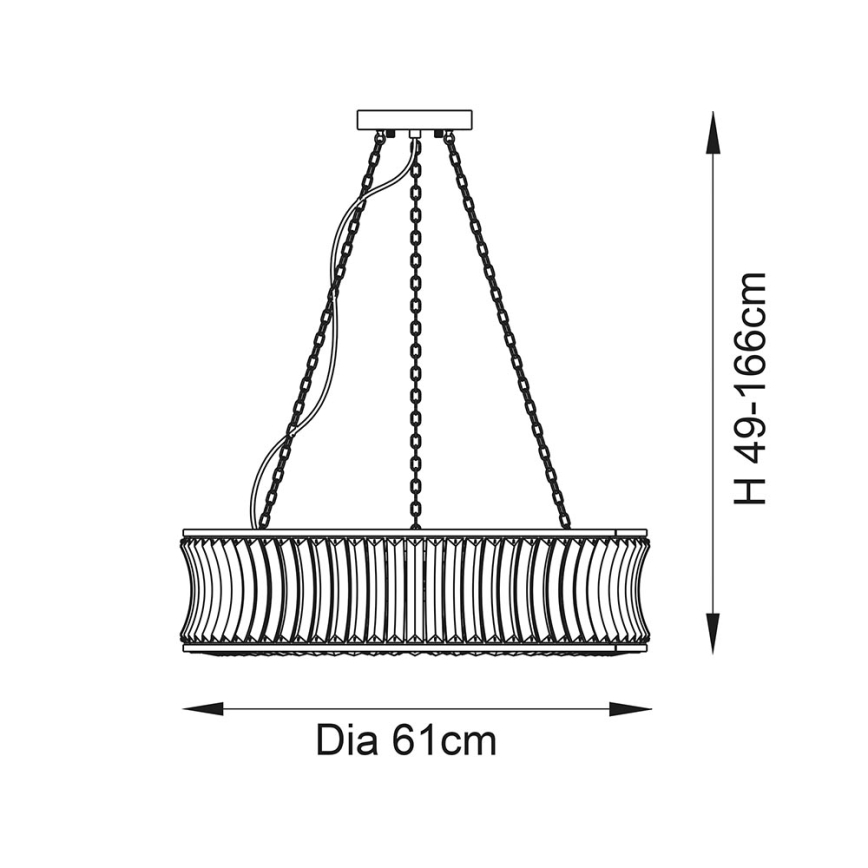 Endon 104528 - Chain-hung Chandelier 6xE14/6W/230V Polished Chrome