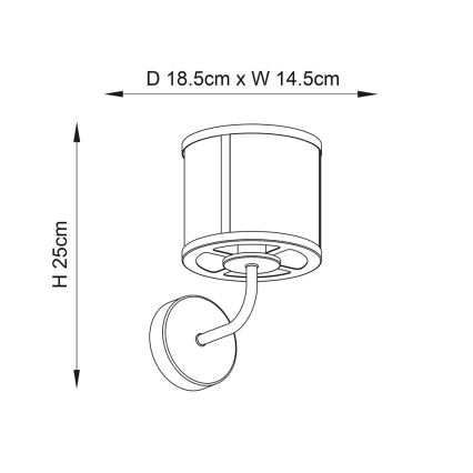 Endon 106003 - HOPTON Wall Light 1xE14/7W/230V, Polished Chrome