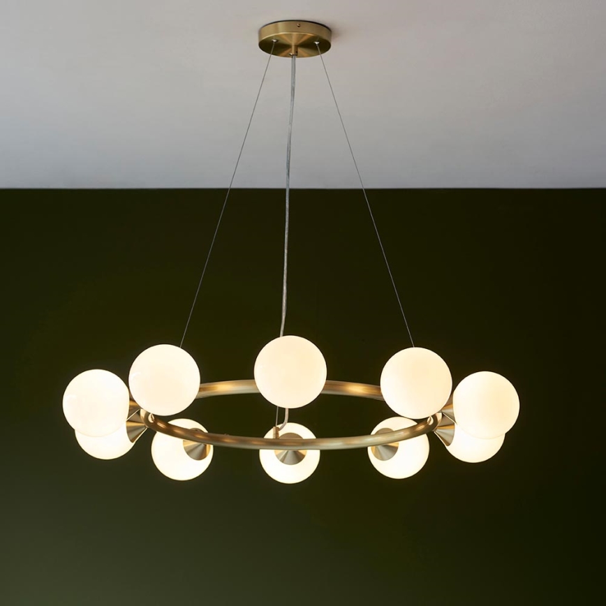 Endon 106008 - OTIS cable-suspended chandelier 10xG9/3W/230V gold