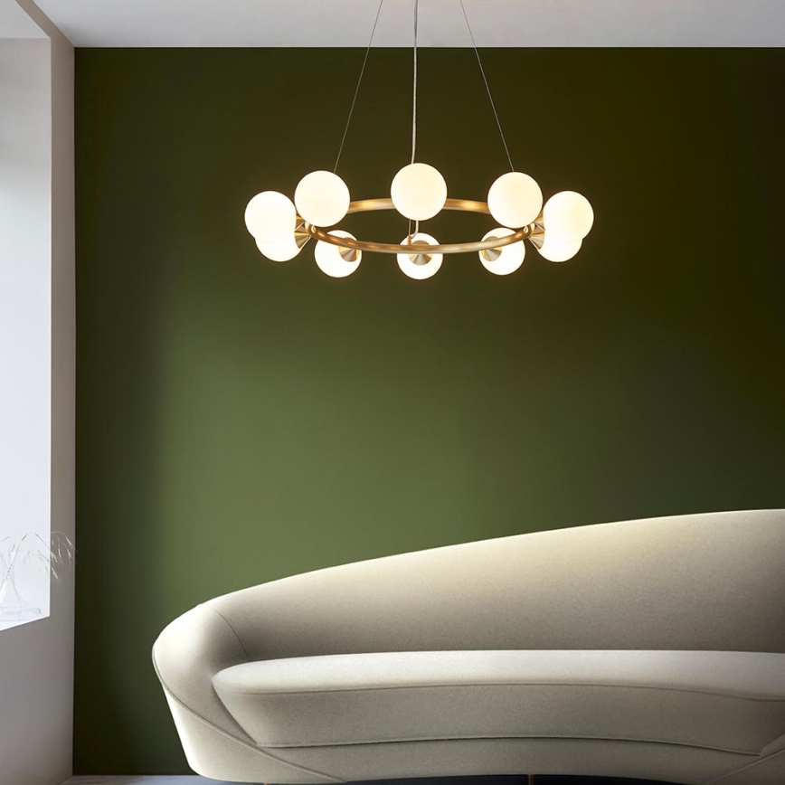 Endon 106008 - OTIS cable-suspended chandelier 10xG9/3W/230V gold