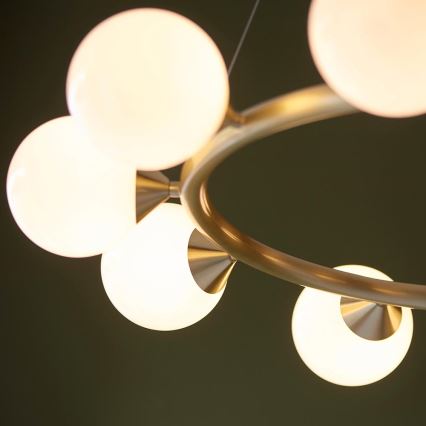 Endon 106008 - OTIS cable-suspended chandelier 10xG9/3W/230V gold