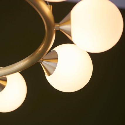 Endon 106008 - OTIS cable-suspended chandelier 10xG9/3W/230V gold