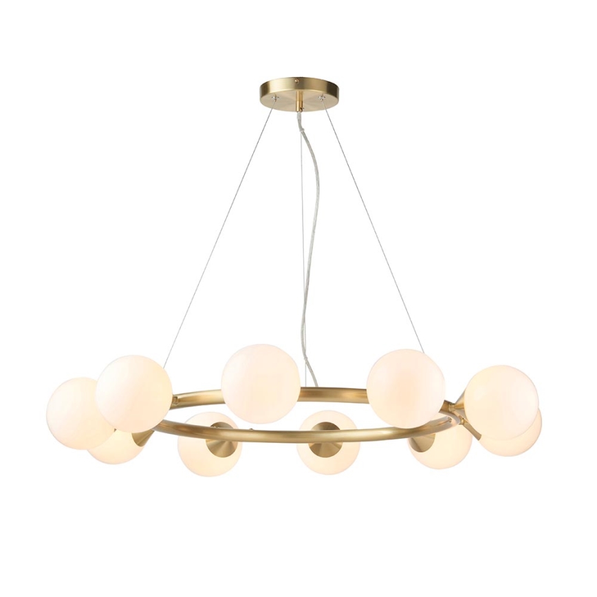 Endon 106008 - OTIS Cable-Suspended Chandelier 10xG9/3W/230V Gold/White