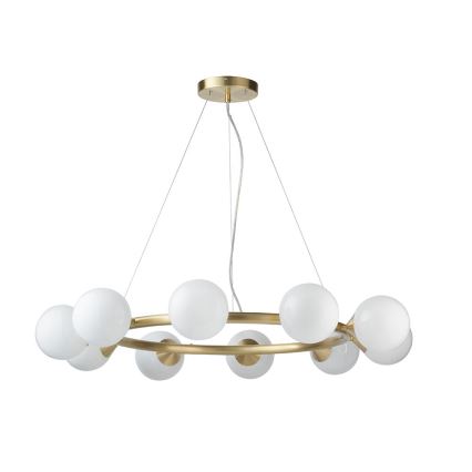 Endon 106008 - OTIS Cable-Suspended Chandelier 10xG9/3W/230V Gold/White