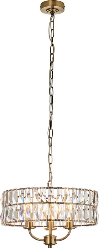 Endon 106243 - Chain-hung chandelier CLIFTON 3xE14/6W/230V Ø 38.5 cm brass/clear