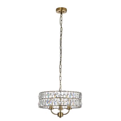 Endon 106243 - Chain-hung chandelier CLIFTON 3xE14/6W/230V Ø 38.5 cm brass/clear