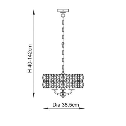 Endon 106243 - Chain-hung chandelier CLIFTON 3xE14/6W/230V Ø 38.5 cm brass/clear