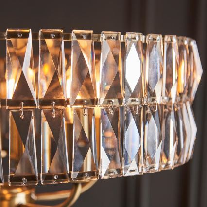 Endon 106244 - CLIFTON Chain-hung Chandelier 5xE14/6W/230V Brass/Clear
