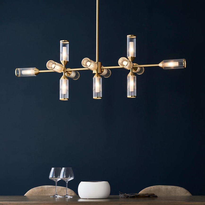 Endon 106259 - Chandelier on a pole TOUR 13xG9/3W/230V brass