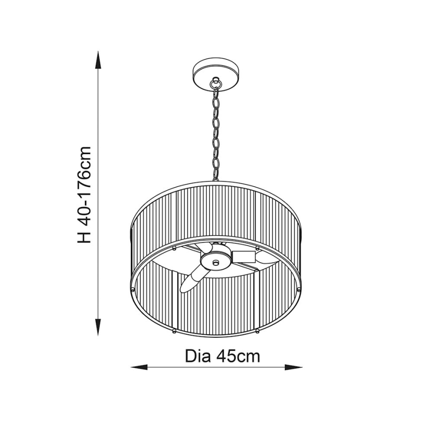 Endon 106282 - RIDGETON chain-hung chandelier 3xE14/6W/230V brass