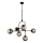 Endon 106661 - ONTARIO rod-mounted chandelier 6xE14/7W/230V black/smoked black