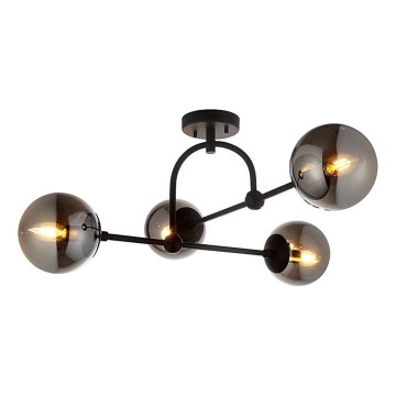 Endon 106662 - Surface-mounted chandelier ONTARIO 4xE14/7W/230V black/smoky