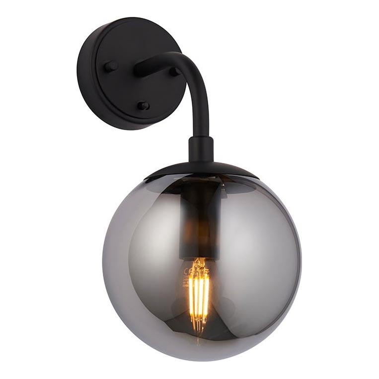 Endon 106664 - Wall light ONTARIO 1xE14/7W/230V black/smoky