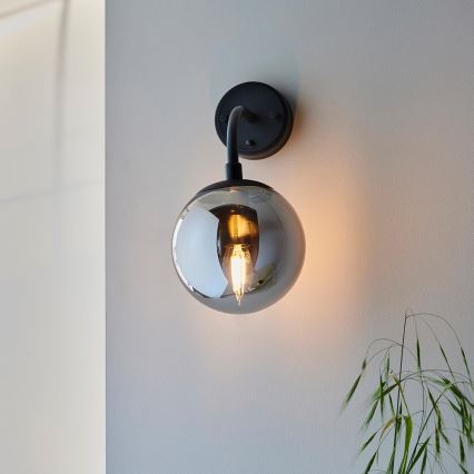 Endon 106664 - Wall light ONTARIO 1xE14/7W/230V black/smoky