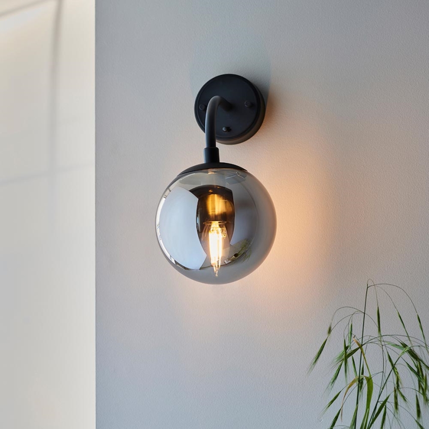 Endon 106664 - Wall light ONTARIO 1xE14/7W/230V black/smoky