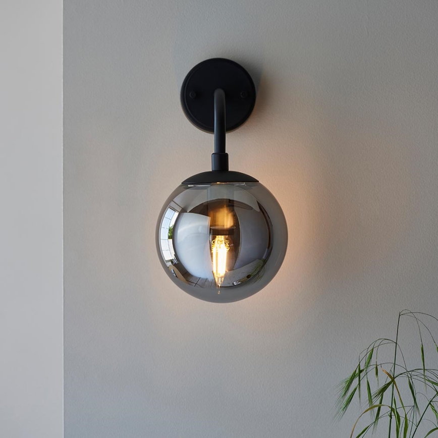 Endon 106664 - Wall light ONTARIO 1xE14/7W/230V black/smoky