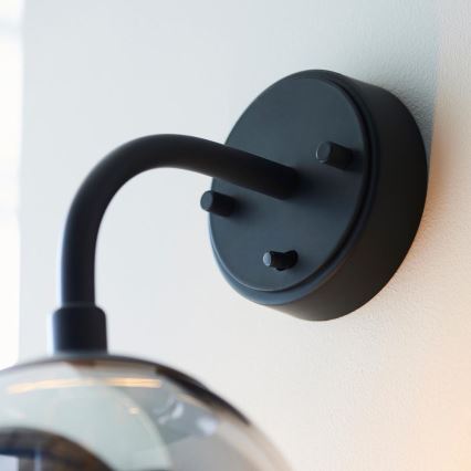 Endon 106664 - Wall light ONTARIO 1xE14/7W/230V black/smoky