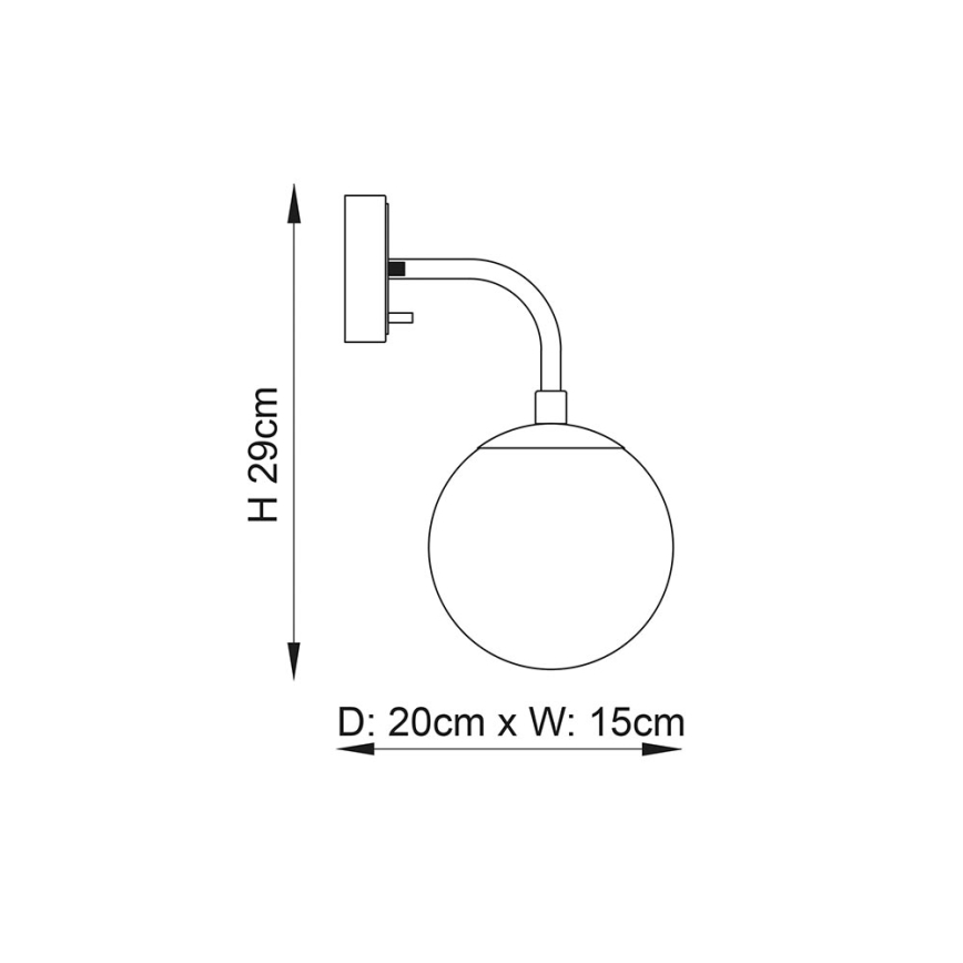 Endon 106664 - Wall light ONTARIO 1xE14/7W/230V black/smoky
