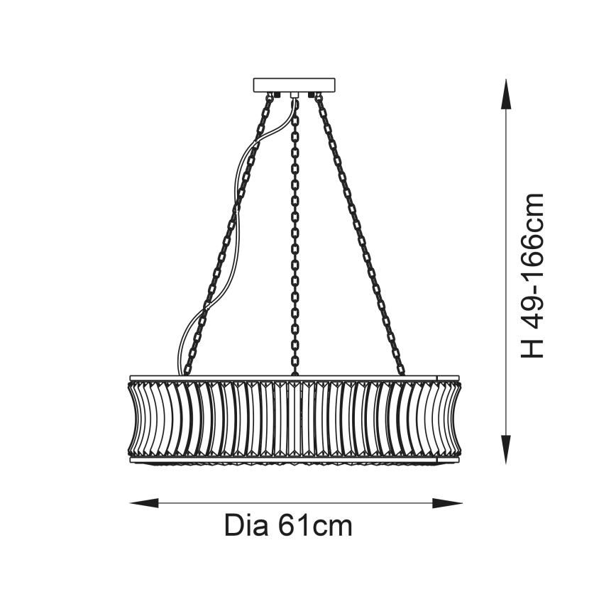 Endon 106811 - Chain-hung Chandelier 6xE14/6W/230V Gold